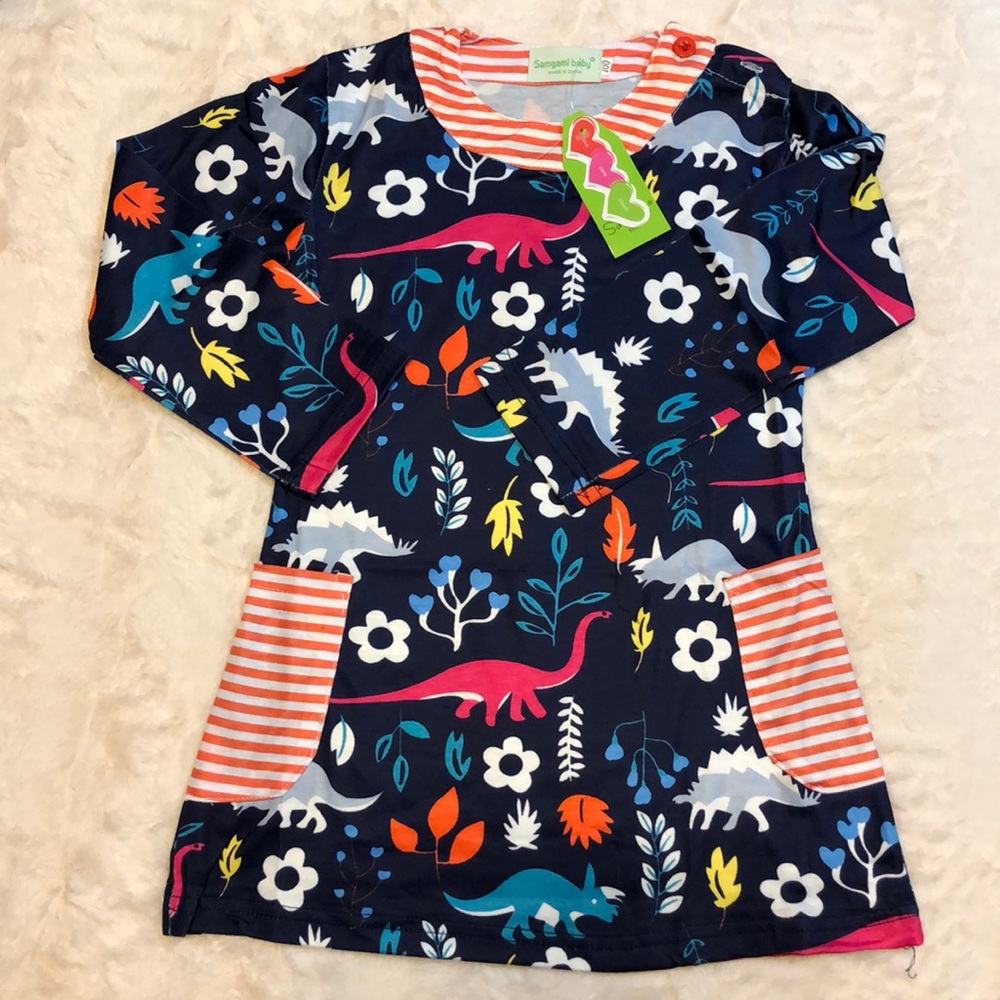 Navy Dinosaur dress/top